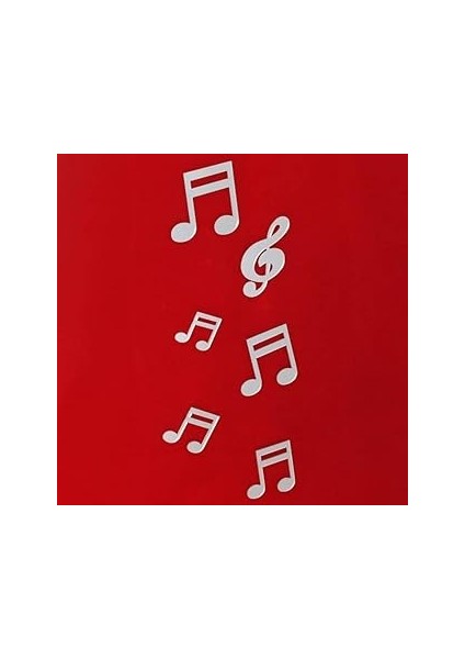 Parti̇ Vi̇tri̇ni̇ Pleksi Ayna Dekoratif Nota ve Sol Anahtarı Duvar Süsü