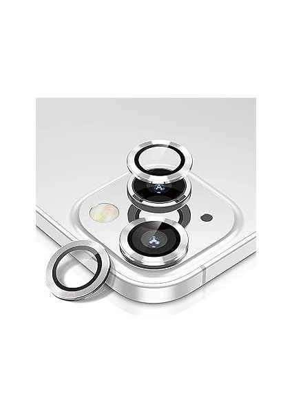 Babilden Iphone Alüminyum Alaşım Çerçeveli Tempered Glass Kamera Koruyucu (Iphone 14 Plus, Sil