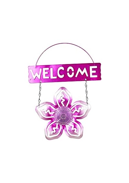 Bosphorus Balkon ve Bahçe Hoşgeldiniz Tabelası Pembe Çiçek