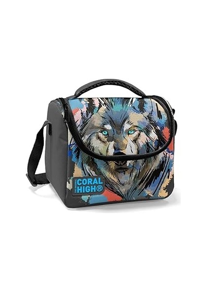 Coral High Thermo Erkek Çocuk Okul Beslenme Çantası - Gri Siyah Kurt