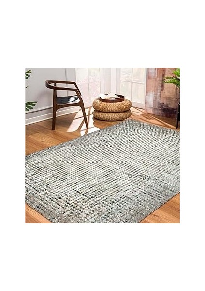 Latte Dizayn Devon Desenli Pamuk Tabanlı Yıkanabilen Kaydırmaz Antibakteriyel Salon Halısı 80X150