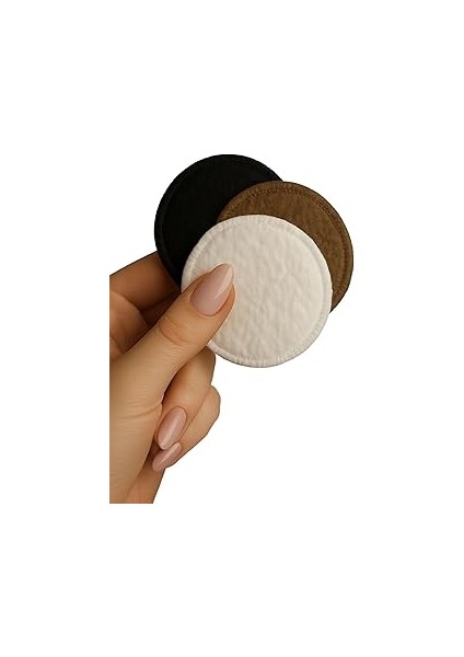 Hatish Yıkanabilir Makyaj Temizleme Pamuğu 3 Adet Beyaz, Siyah, Kahve