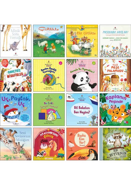 / Minik Soru Yumağı + Çiftlikte + Merhaba Sayılar + Benim Renkli Yumağım + Nerede Bu Yiyecekler? + Uç Paytak Uç + Bu Şekli Tanıyor Musun? / Okul Öncesi Hikaye Kitapları 16’lı Set