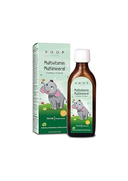 Voop Multivitamin Multimineral Portakal Aromalı Şurup 150 ml