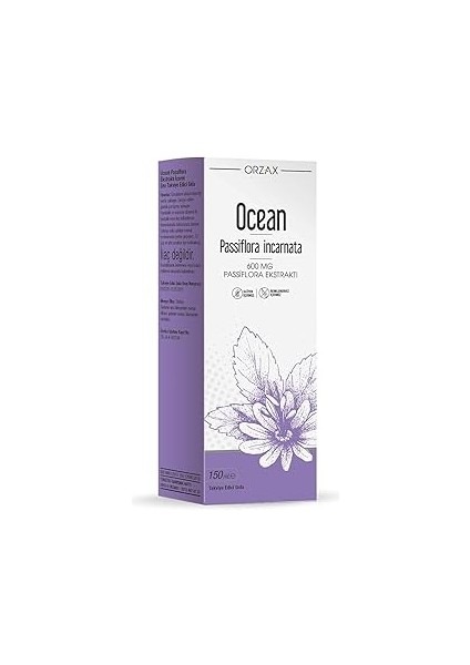Orzax Ocean Passiflora 600 Mg Takviye Edici Gıda Şurubu 150 ml