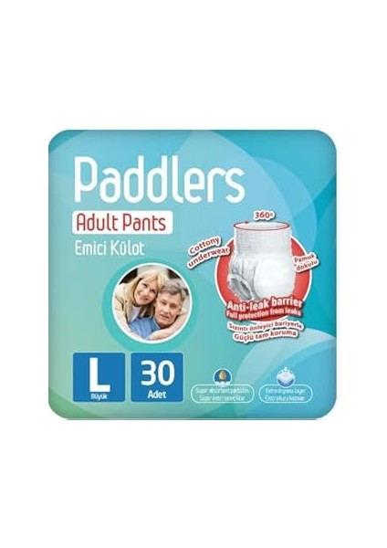 Paddlers Yetişkin Hasta Emici Külot Bez Large 30 Adet
