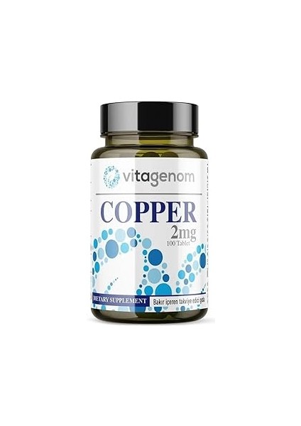 Vitagenom Copper 2 Mg 100 Tablet Bakır Içeren Takviye Edici Gıda