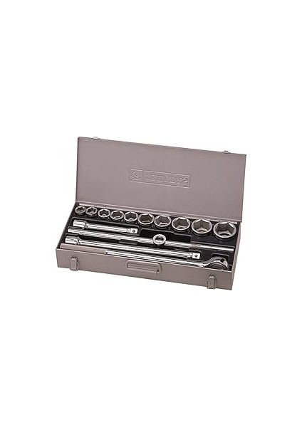 Izeltaş 1119006114 14'lü 3/4"altı Köşe Lokma Anahtar Takımı, Krom, 14 Parça Set