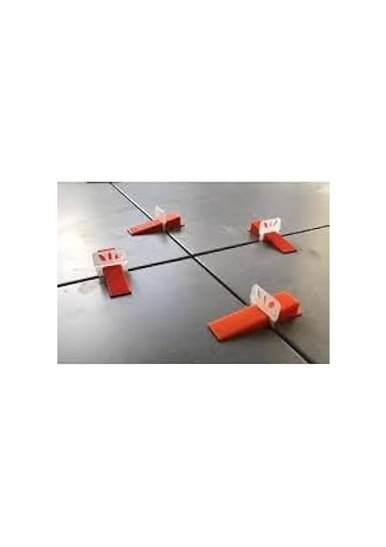 Fayans Seramik Seviye Tespit Derz Artısı Tutucu Klipsi 200 ADET+100 Adet Sevi̇ye Takozu (2 Mm)