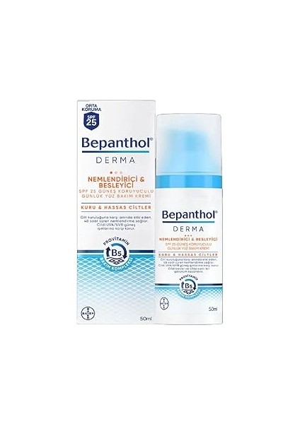 Derma Nemlendirici ve Besleyici Spf 25 Yüz Bakım Kremi 50 ml