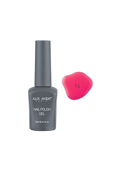 Alix Avien Uv Kalıcı Neon Pembe Oje 14 - Gel Polish - 12 ml