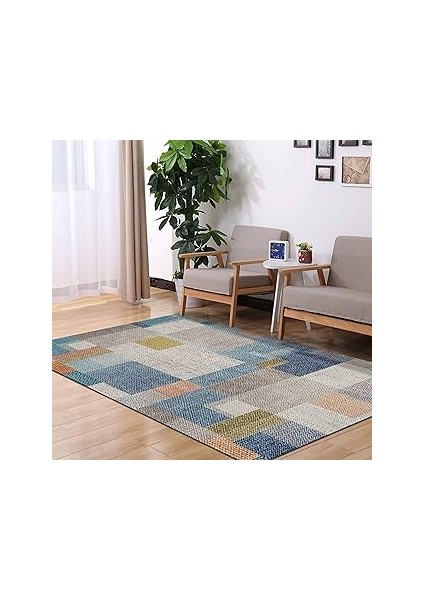 Latte Dizayn Anelia Desenli Pamuk Tabanlı Yıkanabilen Kaydırmaz Antibakteriyel Salon Halısı 60X190