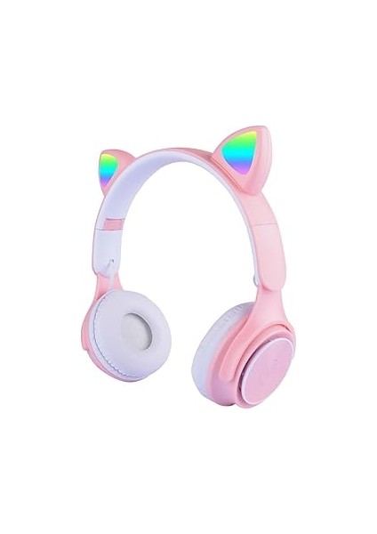 Zore M6 Cat Rgb LED Işıklı Kedi Kulağı Band Tasarımlı Ayarlanabilir ve Katlanabilir Kulak Üstü