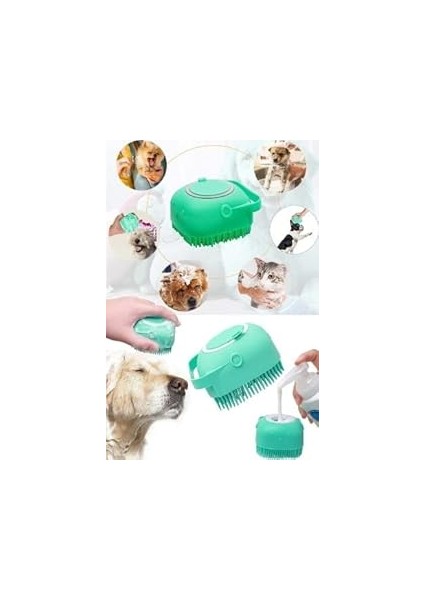 Ti̇neke Şampuan Hazneli Kedi ve Köpek Evcil Hayvan Yıkama Fırçası Silikon