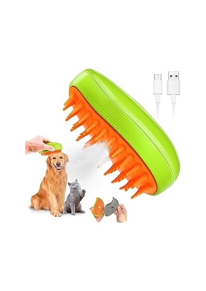 Chancci Kedi Buhar Fırçası,3 In1 Buharlı Kedi Fırçası,şarj Edilebilir Kedi Bakım Fırçası,kedi Sprey