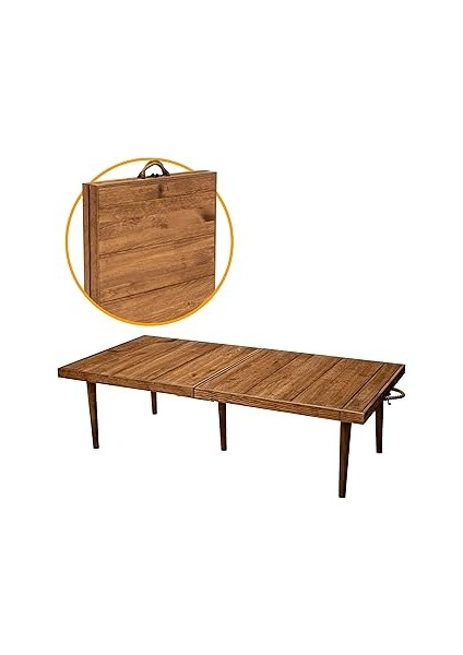 Pratikoutdoor Katlanır Kamp, Piknik ve Bahçe Masası 50X50 cm - Ceviz Renk