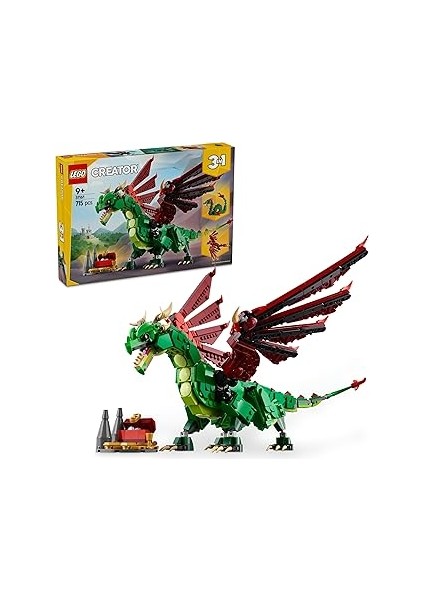 Creator 3’ü 1 Arada Orta Çağ Ejderhası 31161-9 Yaş ve Üzeri Çocuklar Için Deniz Yılanı ve Zümr