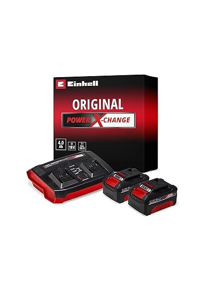 Einhell 2x 4,0 Ah & Twincharger Kit, Akü & Şarj Cihazı