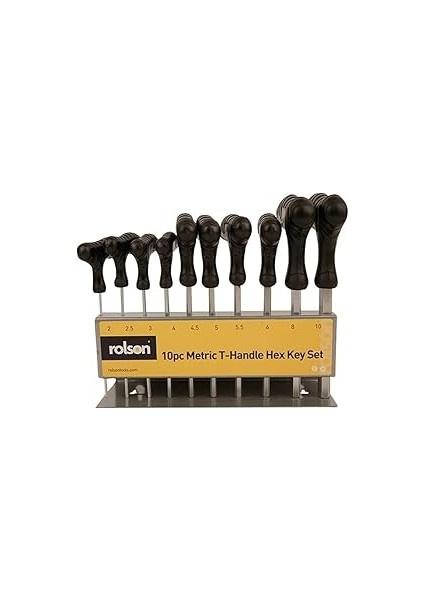 Rolson 40320 10PC T-Handle Hex Key Set
