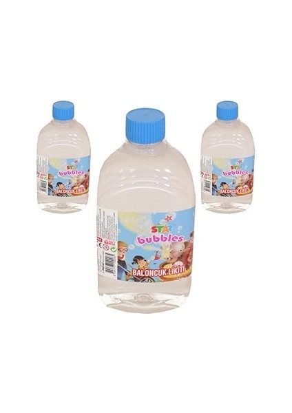 Star Bubbles Köpük 3 Adet Baloncuk Likiti Yedek Baloncuk Solüsyon 500 ml