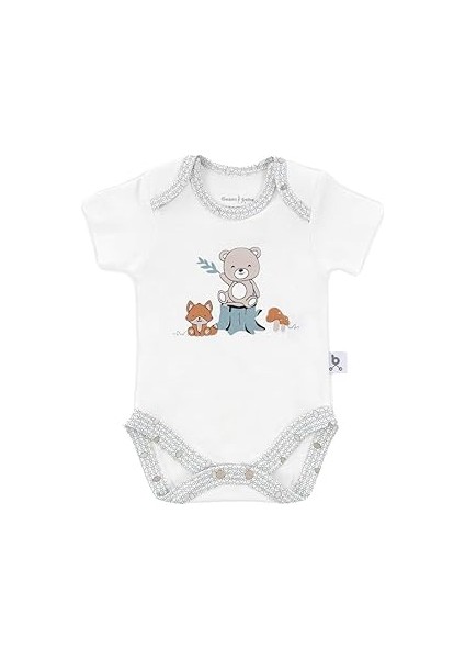 Hero Bebekler Için Kısa Kol Body Teddy (Organik) 3-6 Ay