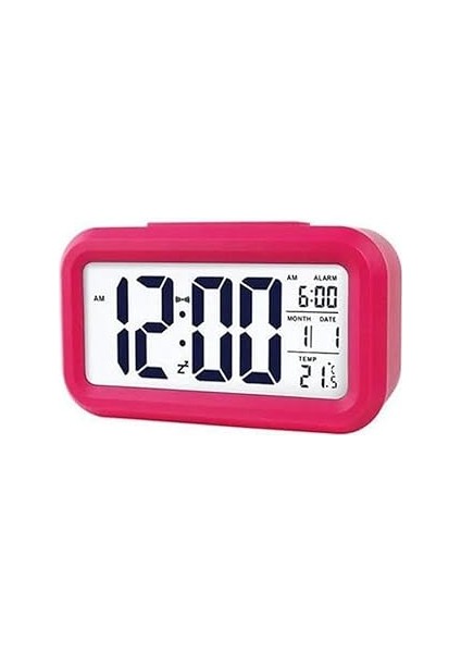 A1 Dijital Alarmlı Dekoratif Çalar Saat, Masaüstü LED Ekranlı Pilli Saat (Kırmızı)