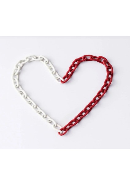 Plastik Zincir 10 Metre Uyarı Yönlendirme Kırmızı Beyaz Plastik Zincir