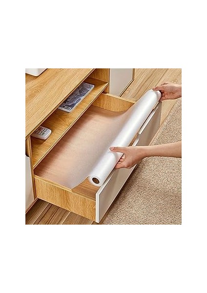 Aee® Kaydırmaz Raf Örtüsü Eva 45CM x 10METRE Şeffaf Çekmece Içi Buzdolabı Ayakkabılık Kitaplık Gard