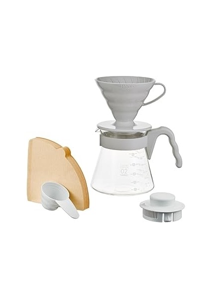 Hario V60 Kahve Demleme Seti, Açık Gri