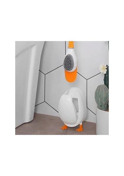 Ti̇neke Silikon Tuvalet Klozet Detay Temizleme Fırçası Ördek Tasarımlı Hazneli