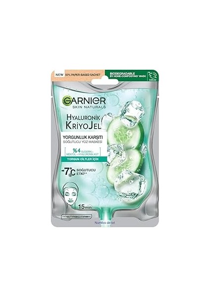Hyaluronik Kriyojel Yorgunluk Karşıtı Soğutucu Yüz Maskesi