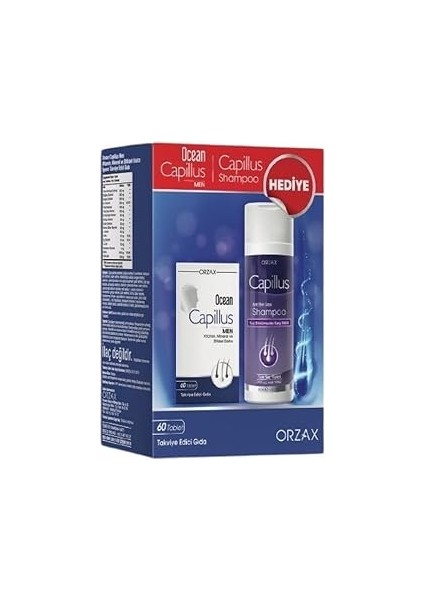 Ocean Capillus Men 60 Tablet + Capillus Şampuan 200 ml Hediyeli