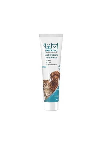 Muvicado Kedi Köpek Derma Malt Biyotinli Kedi Maltı Kedi Malt Macun Kedi Tüy Malt Paste Kedi Macunu