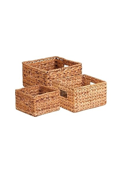 Honey-Can-Do Doğal Hasır Depolama Sepetleri, 3'lü Set