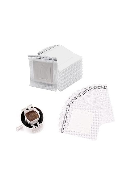 Aputue Kahve Filtresi, 100 Adet Taşınabilir Askılı Damlama Kahve Filtresi, Tek Kullanımlık Kahve Po