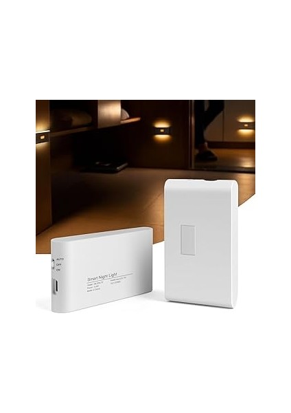 2 Adet Beril Iki Yönlü Sensörlü Şarjlı LED Aplik, 5W 2700K Sıcak Işık, 5V, 110° Hareket Algılama