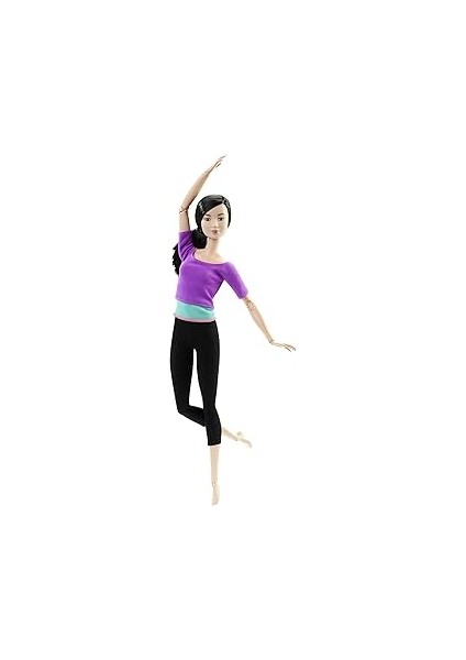 Sonsuz Hareket Bebeği, Kumral - Siyah Taytlı, Tişörtlü, Siyah Uzun Saçlı DHL84