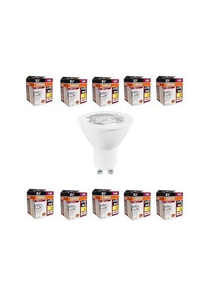 Osram 5 Watt PAR16 GU10 Duy 6500K Beyaz LED Çanak Ampul 10 Adet