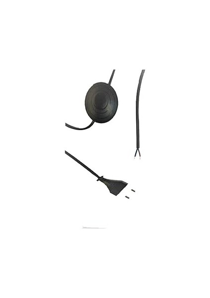 Şahnet Yuvarlak Arapuarlı Fişli Kablo Siyah 4mt (Abajur Masa Lambası Lambader Enerji Kablosu)