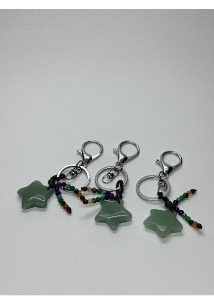 Aventurin Doğaltaş Anahtarlık Charm Yıldız fiyatları