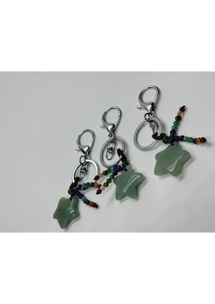 Aventurin Doğaltaş Anahtarlık Charm Yıldız indirimleri