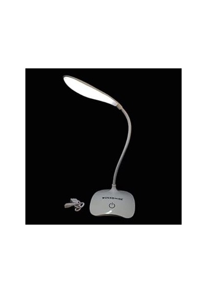 Sanec USB Şarj Olabilen 360 Derece Oynar Başlıklı Beyaz Işıklı Dokunmatik Dimmerli LED Aydınlatmal