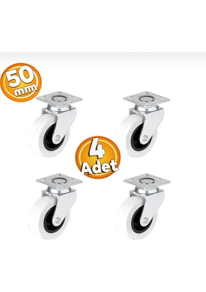 321 50X20 mm Gri Tablalı Tekerlek Yük Taşıma Tekerlek 50 mm (4 Adet)