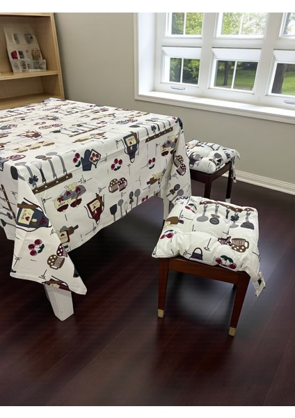 Piknik, Mutfak, Şeffaf Çantalı Masa Örtülü Sandalye Minder Seti modelleri