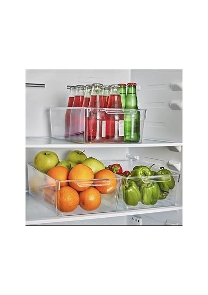 Deconox 1 Adet Kırılmaz Dayanıklı Buzdolabı Düzenleyici Organizer Kutu Şeffaf - x Large Boy K