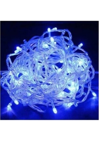 10MT Mavi 100 LED Fişli Ağaç Dekoratif Yılbaşı Parti Aydınlatma Lambası