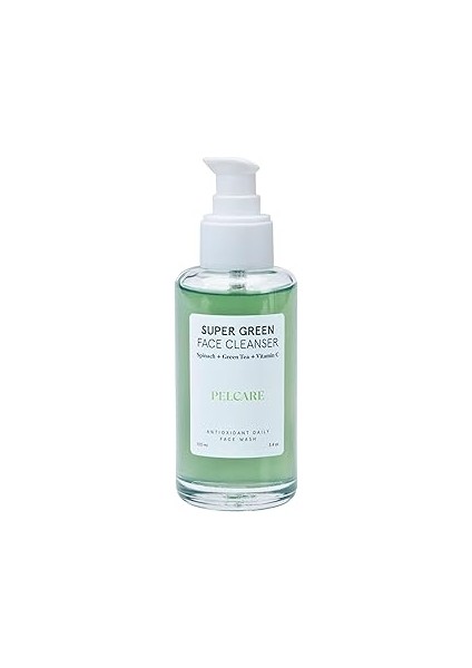 Pelcare Super Green Face Cleaner | Ispanak ve Yeşil Çay Içeren Yüz Yıkama JELI.(100 ml | 3.4 Oz)