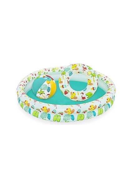 Çocuk Havuzu Seti, Su Dostları, Çap 122 x 20 cm