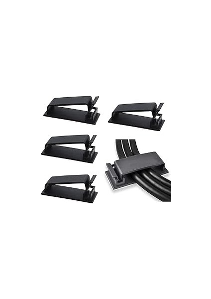 4 Adet Kendinden Yapışkanlı Kablo Yönetim Klipsleri, Çok Amaçlı Kablo Düzenleyiciler, Tel Klipler,