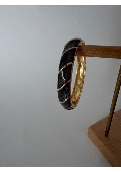 Özel Seri Şerit Desen Kahverengi Mineli Gold Kelepçe fırsatları